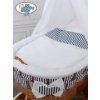Proutěný koš s nebesy > varianta MARINA bílý + modrý proužek 2022