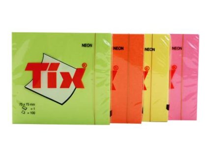 13170 samolepici blocek 75mm x 75mm neon