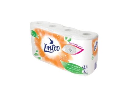 Toaletní papír LINTEO 3-vrstvý bílý 8ks