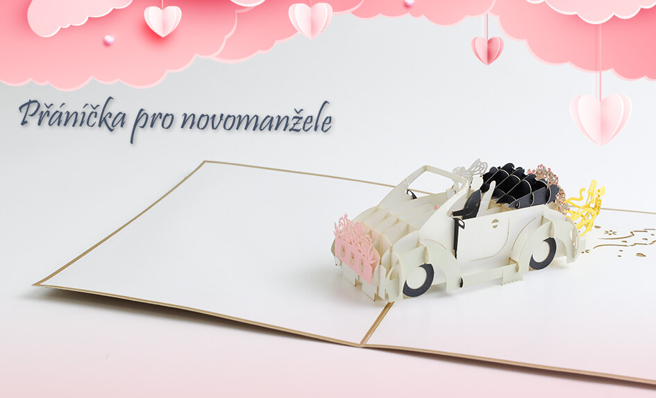 3D přáníčko pro novomanžele - 3D přání Svatba