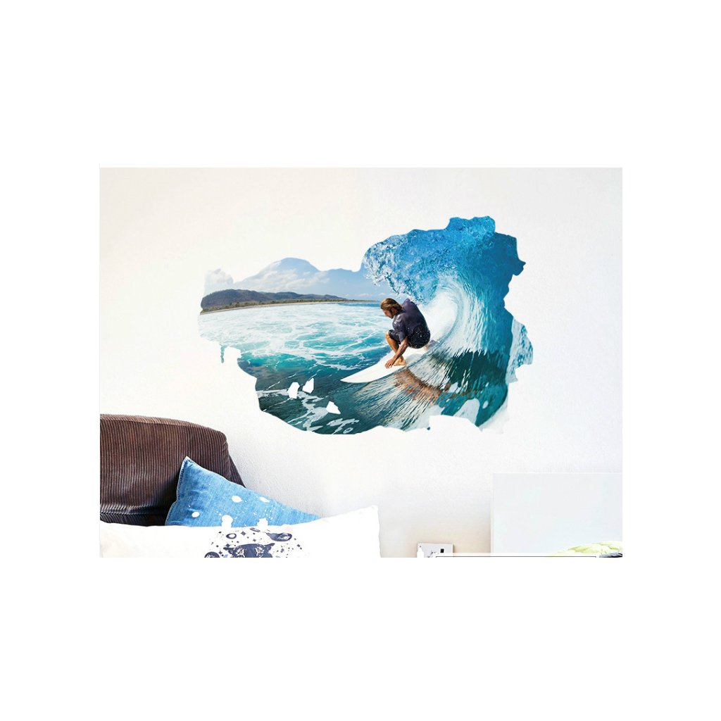 Samolepka na zeď Surfista na vlně