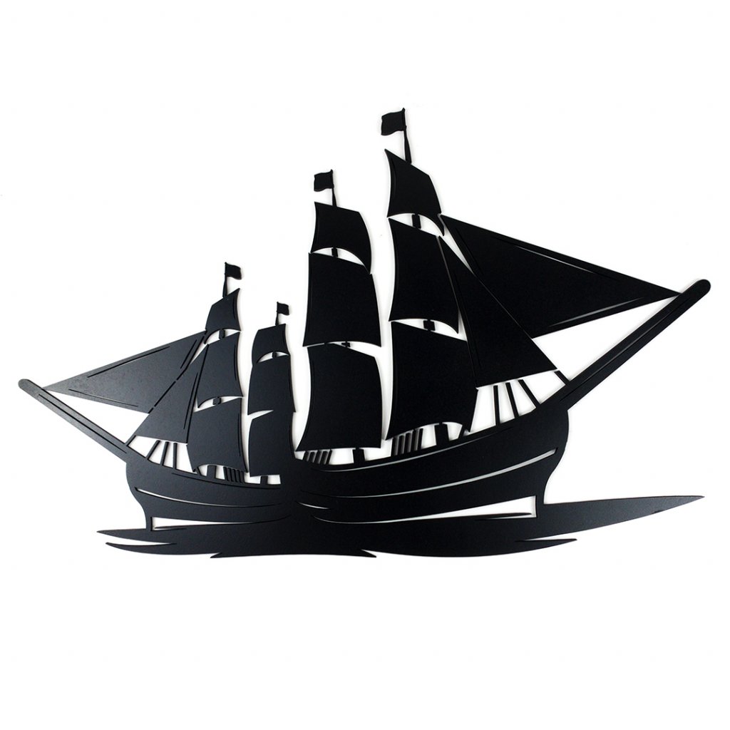 Dřevěná nástěnná dekorace Černá loď