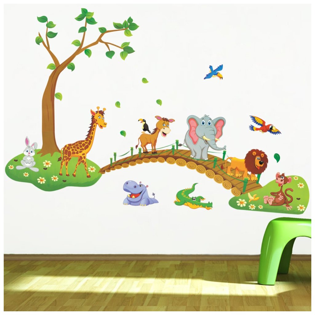 350.jpg (1024×768) | Sala de animales, Mural infantil, Animales salvajes