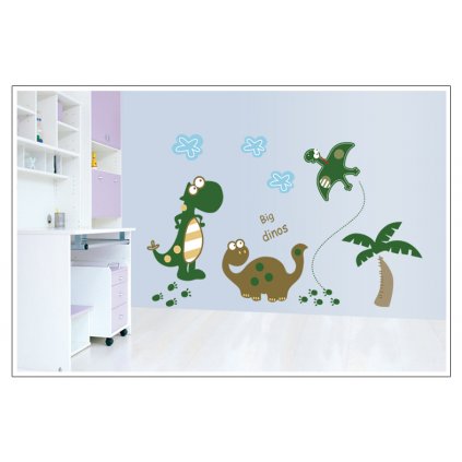 Samolepka na zeď Kreslení Dinosauři