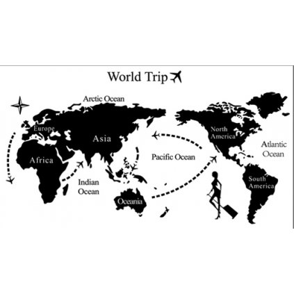 Samolepka na zeď Mapa cesta kolem Světa