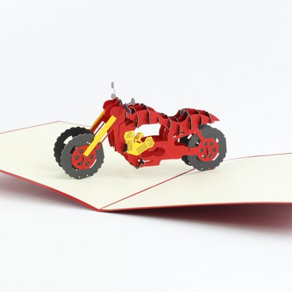 3D přání Červená motorka
