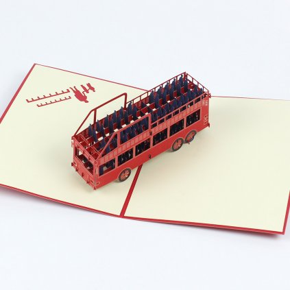 3D přání Červený autobus