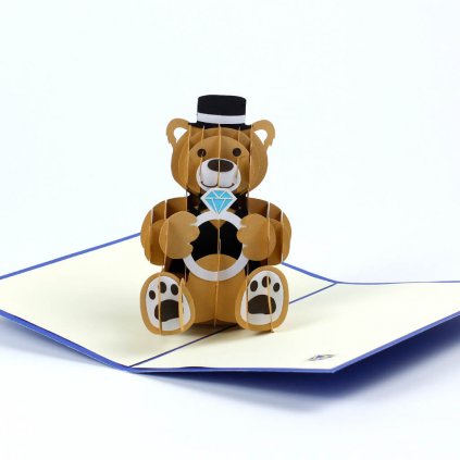 3D přání Medvídek k zásnubám