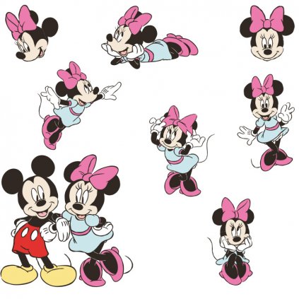 Samolepka na zeď Mickey a Minnie