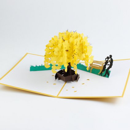 3D přání Láska pod žlutým stromem