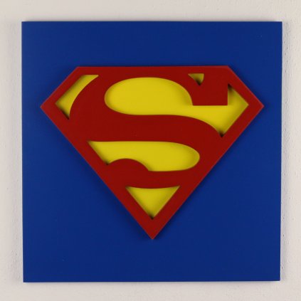3D dřevěná nástěnná dekorace znak Superman
