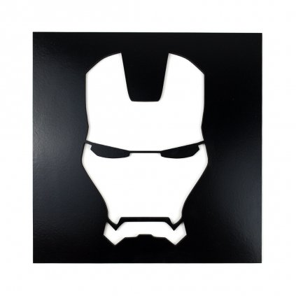 Dřevěná nástěnná dekorace Maska Iron Man černá