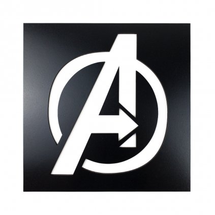 Dřevěná nástěnná dekorace Znak Avengers černý