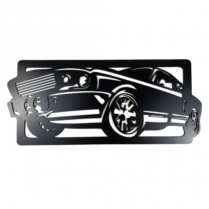 Dřevěná nástěnná černá dekorace Auto Ford Mustang