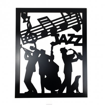 Dřevěná nástěnná dekorace Jazzová kapela černá