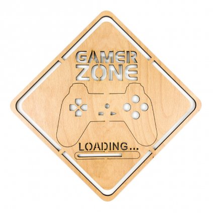 Dřevěná nástěnná dekorace Gamer Zone