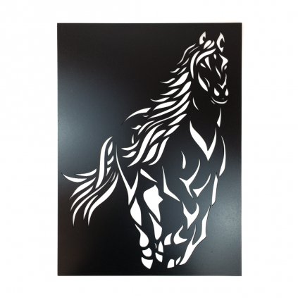 Dřevěná nástěnná dekorace Černý kůň