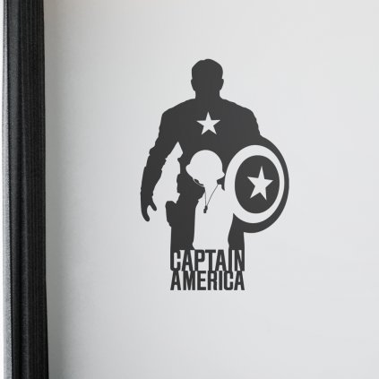 Samolepka na zeď Kapitán Amerika silueta