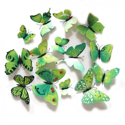Motýlci magnet a samolepka Zelení