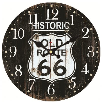 Dřevěné nástěnné hodiny Old Route 66|Zivazed.cz