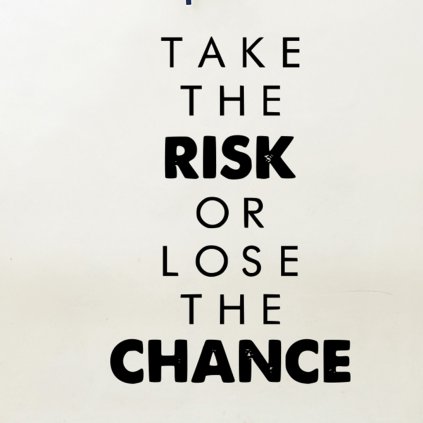 Samolepka Take the risk or lose the chance