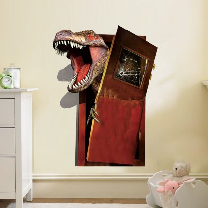 samolepka Dinosaurus láme dveře