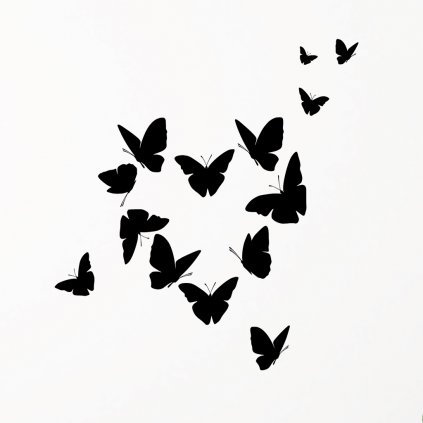 Samolepka Motýlci ve tvaru srdce