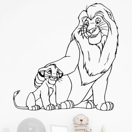 Samolepka Mufasa a Simba Lví král