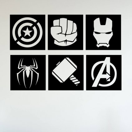 Samolepka Znaky Avengers sada