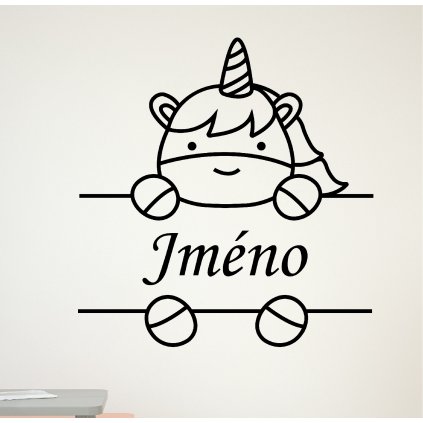 Samolepka Roztomilý jednorožec se jménem