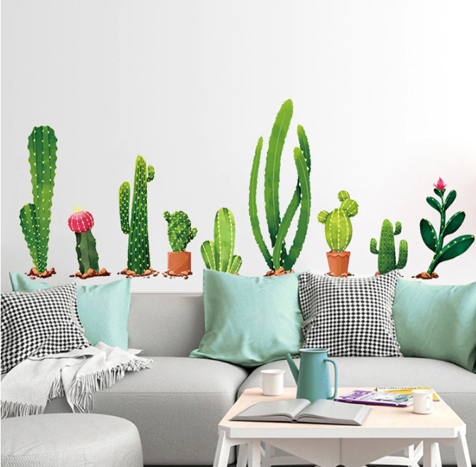 Živá Zeď Samolepka Kaktusy 150 x 60 cm