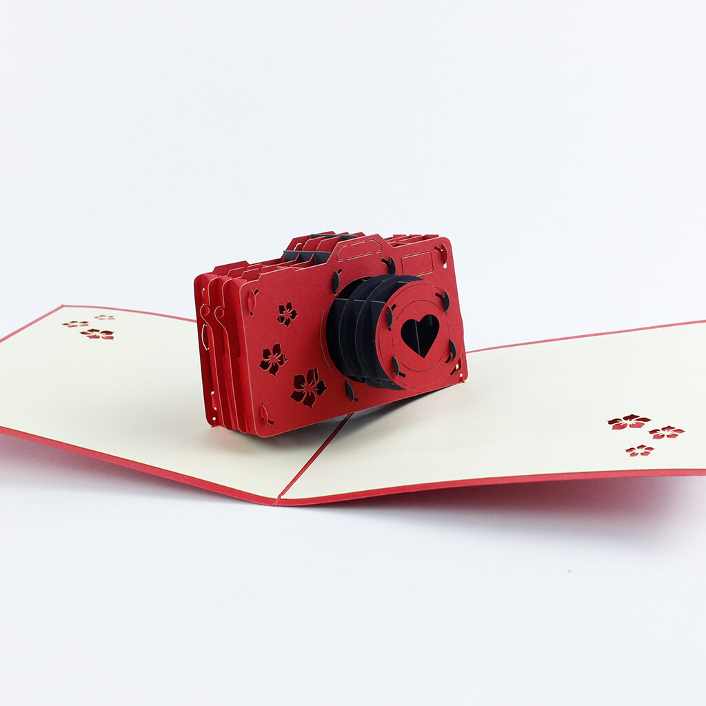 3D přání Červený fotoaparát