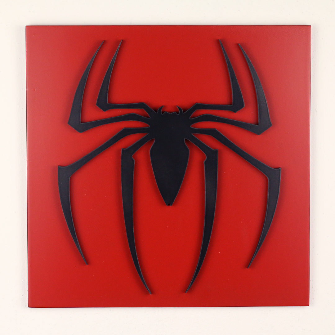 Živá Zeď 3D dřevěná dekorace znak Spiderman 30 x 30 cm