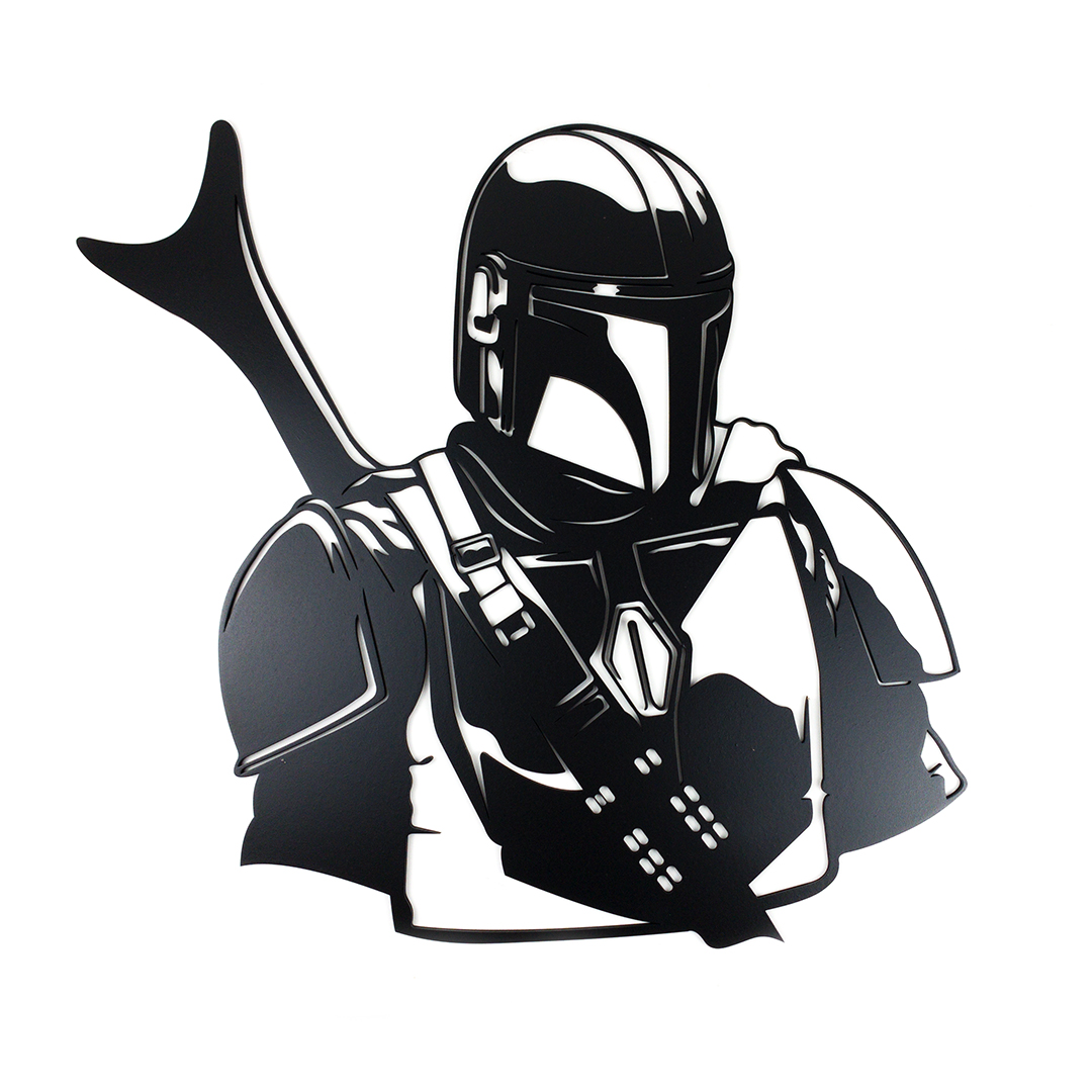 Živá Zeď Dřevěná nástěnná dekorace Star Wars Mandalorian černý