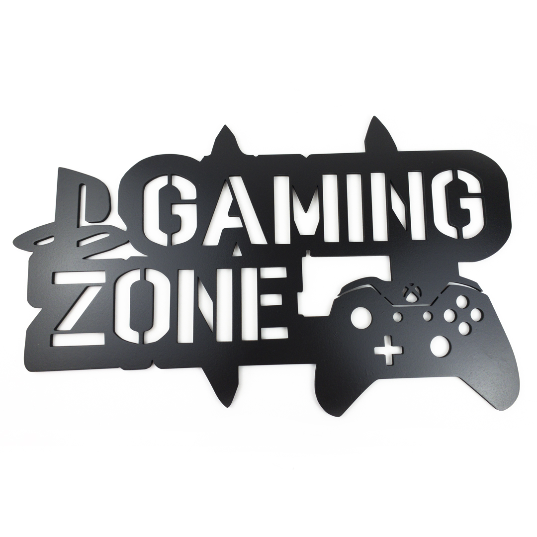 Živá Zeď Dřevěná nástěnná dekorace Gaming zone černé