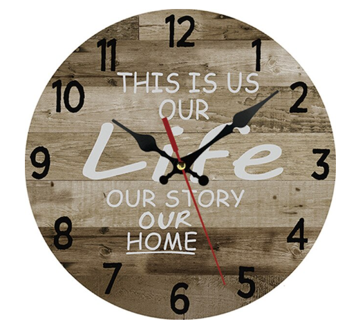 Živá Zeď Dřevěné nástěnné hodiny Domov