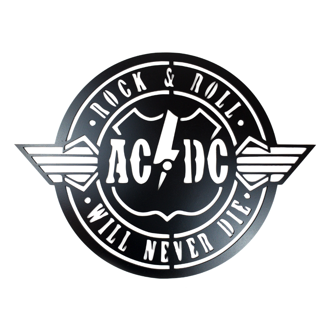 Živá Zeď Dřevěná nástěnná dekorace AC/DC černá