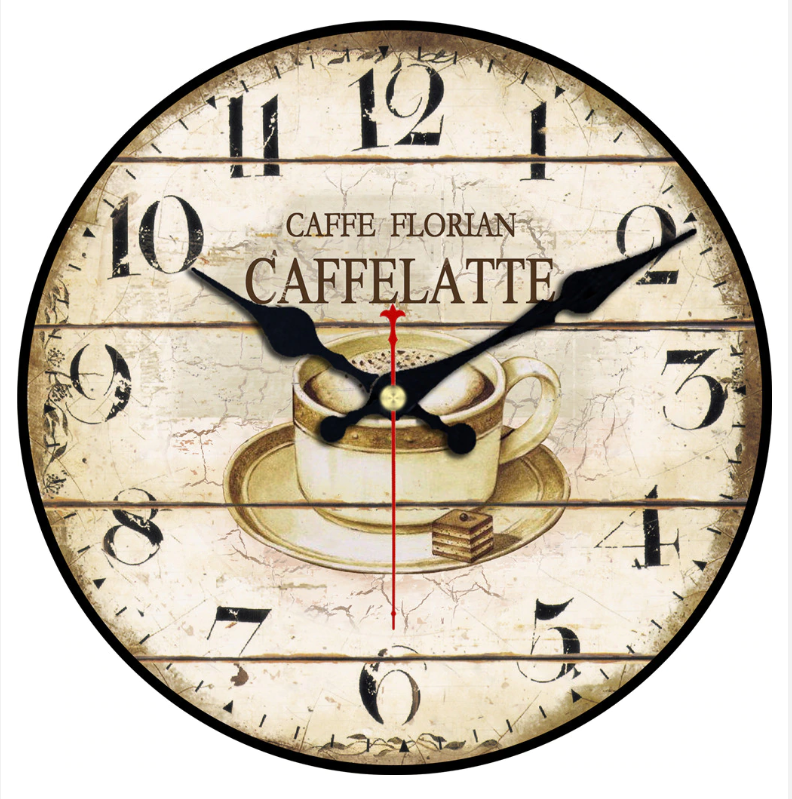 Živá Zeď Dřevěné nástěnné hodiny Kafe Latte