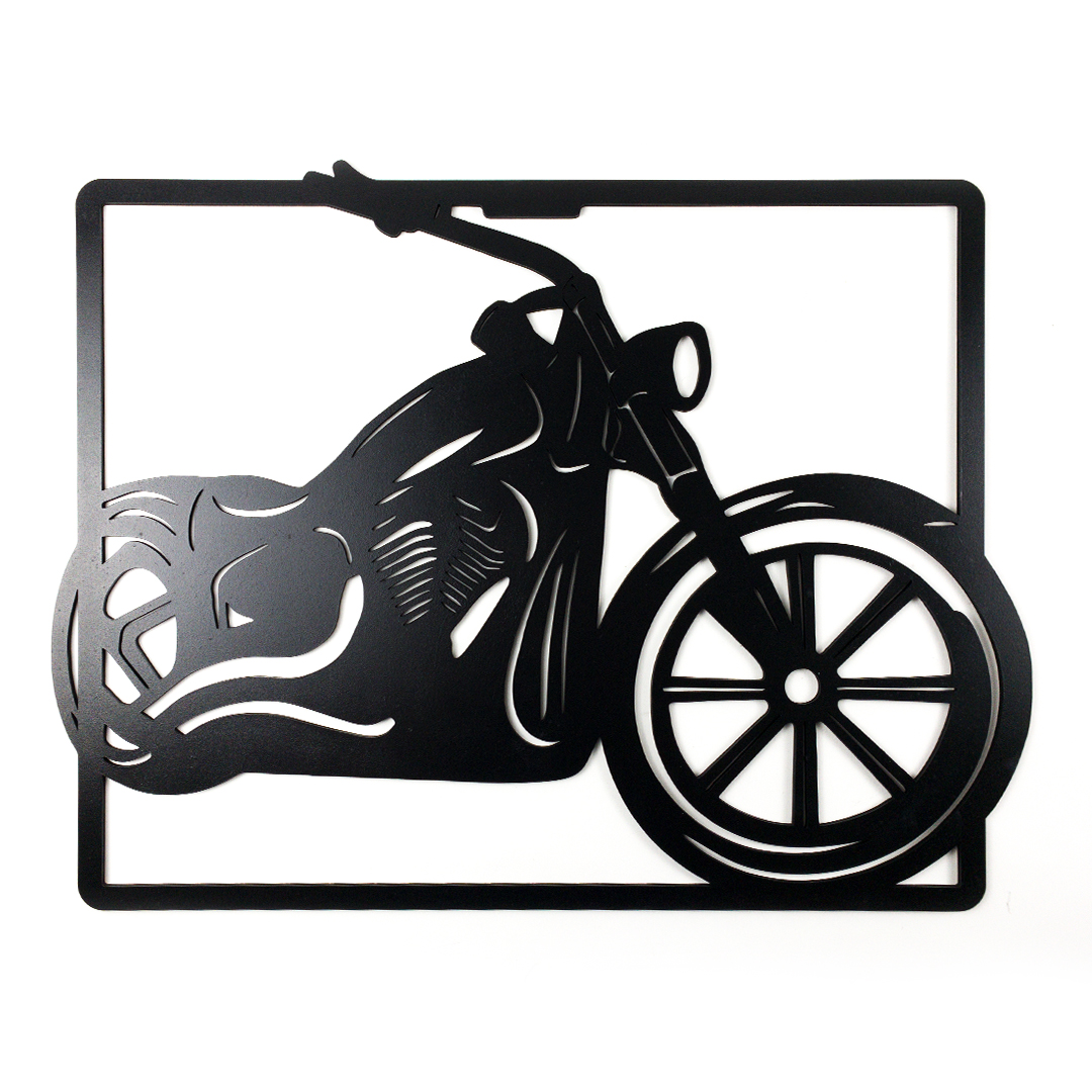 Živá Zeď Dřevěná nástěnná dekorace Černá motorka