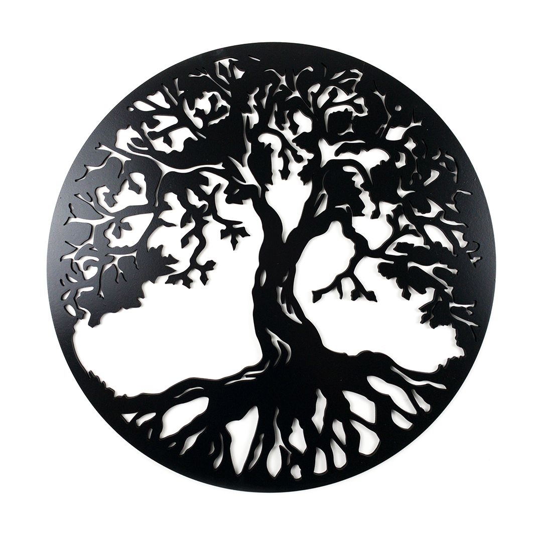 Živá Zeď Dřevěná nástěnná dekorace Strom života černý