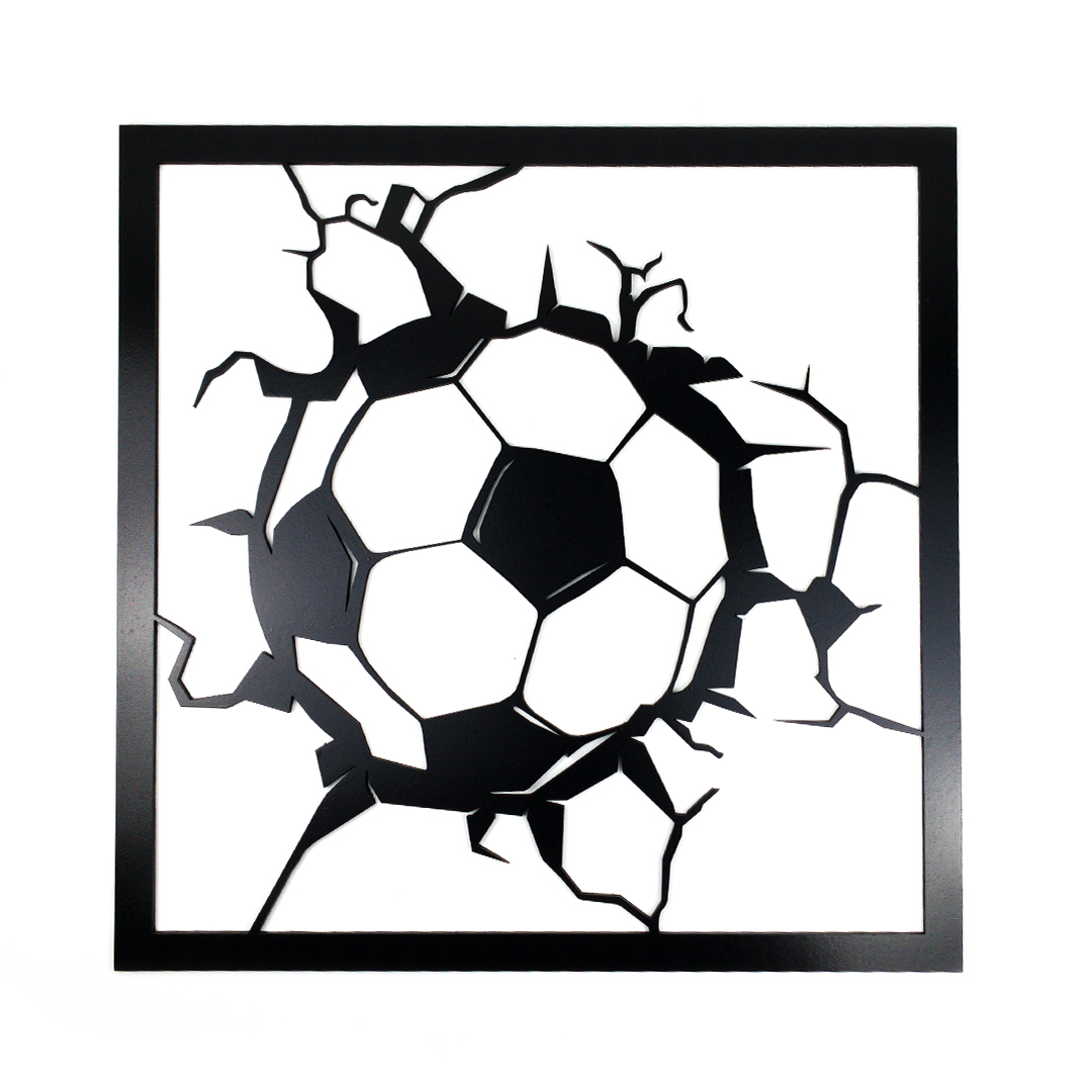 Živá Zeď Dřevěná nástěnná dekorace Fotbalový míč černý