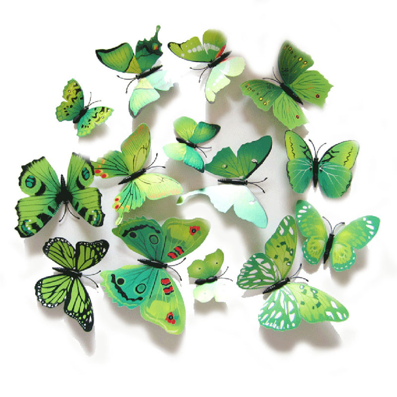 Živá Zeď Barevní 3D Motýlci Zelení 6 - 12 cm