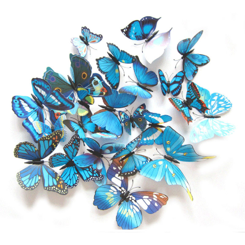 Živá Zeď Barevní 3D Motýlci Modří 6 - 12 cm