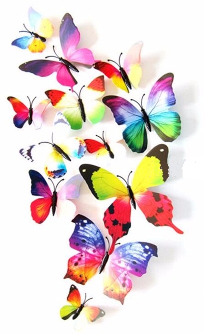 Živá Zeď Barevní 3D Motýlci Vícebarevní 6 - 12 cm