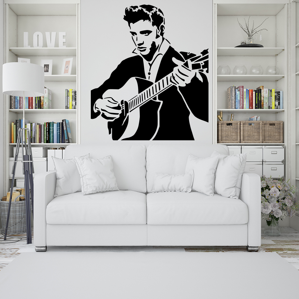 Živá Zeď Samolepka Elvis Presley Barva: černá