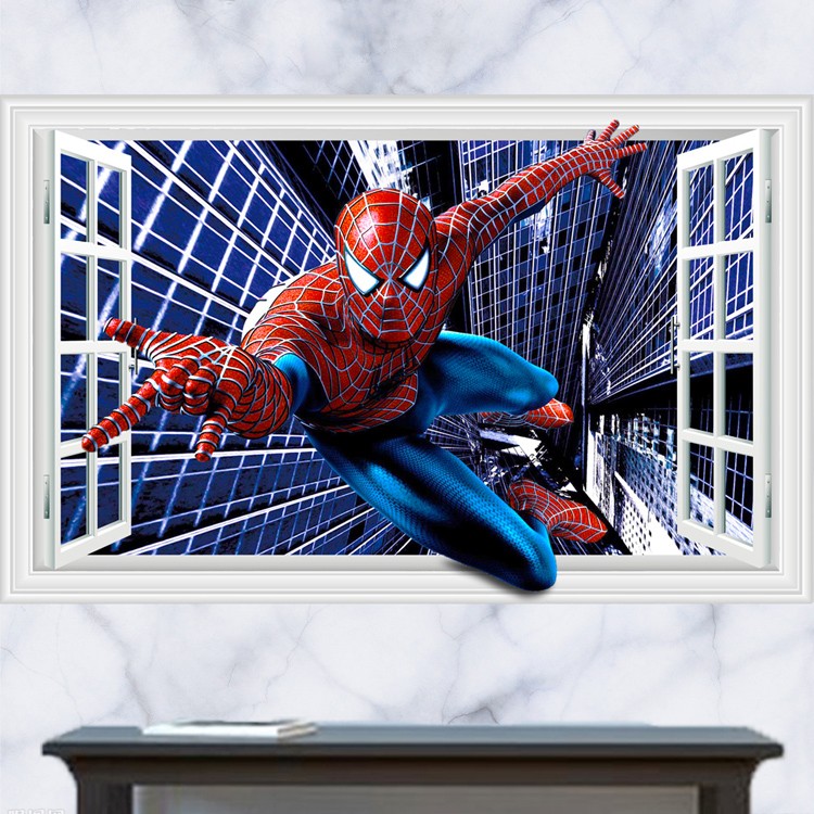 Živá Zeď Samolepka Spiderman superhrdina 90 x 60 cm