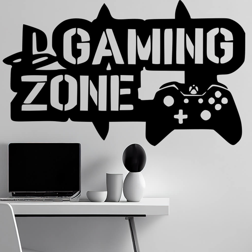 Živá Zeď Samolepka Gaming zone Barva: černá