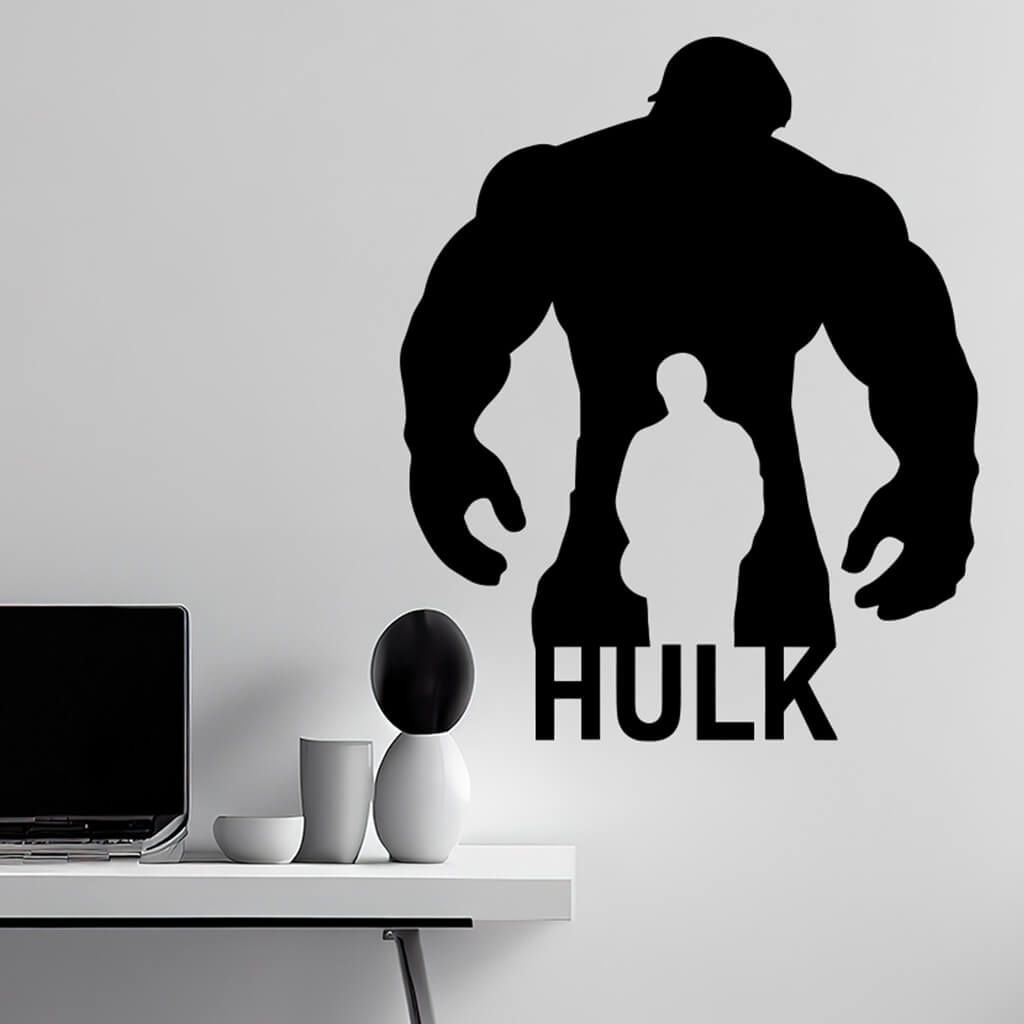 Živá Zeď Samolepka Hulk silueta Barva: černá