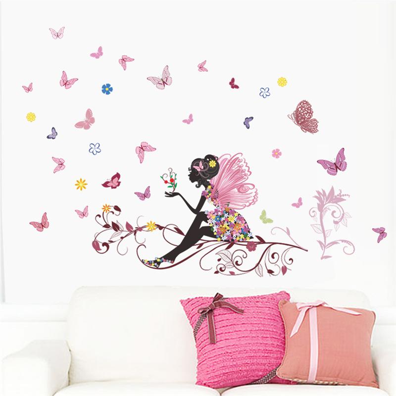 Živá Zeď Samolepka Víla s motýlky