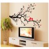 samolepka na zeď Zamilovaní ptáčci na větvi